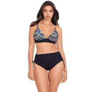 Skinny Dippers Women Motley Bridgette Bikini Top Black Size S 5020